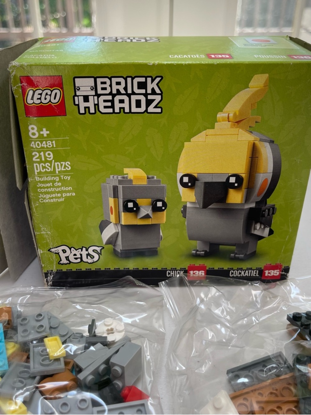LEGO Brick Headz Pets Chick & Cockatiel 40481 (Retired) NEW / Opened Box 219 Pcs